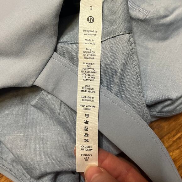 lululemon wunder train straight strap tank size 2 Chambray Blue - Picture 4 of 7